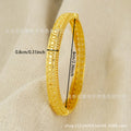 Ethiopian jewelry round glossy cut out pattern design women's gold bracelet dubai african bracelet gift