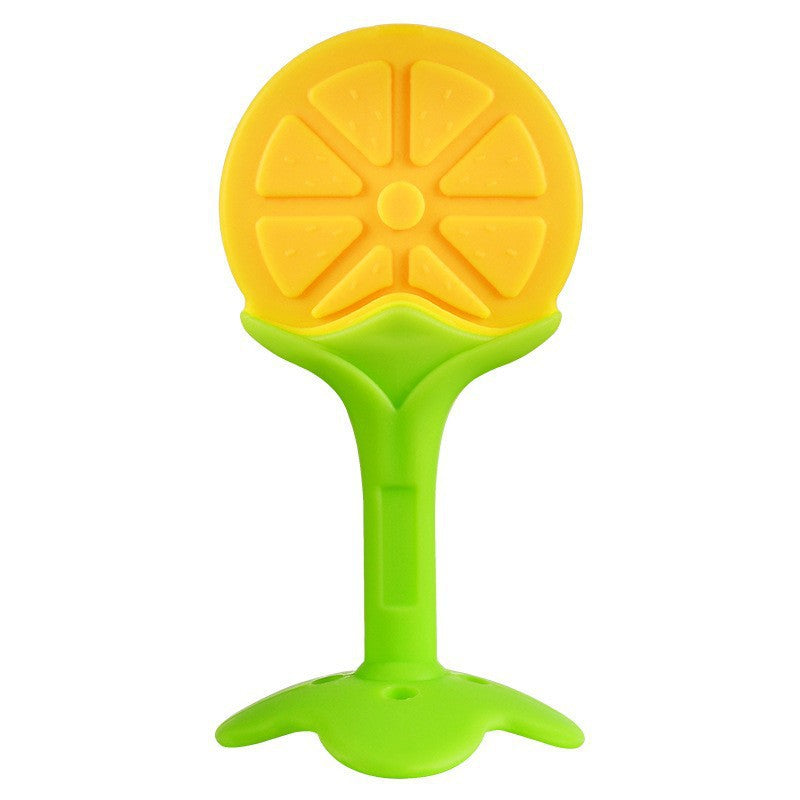 English card pack, silicone baby toothpaste, fruit-shaped chewing glue newborn two-color three-dimensional toothpaste grinding stick