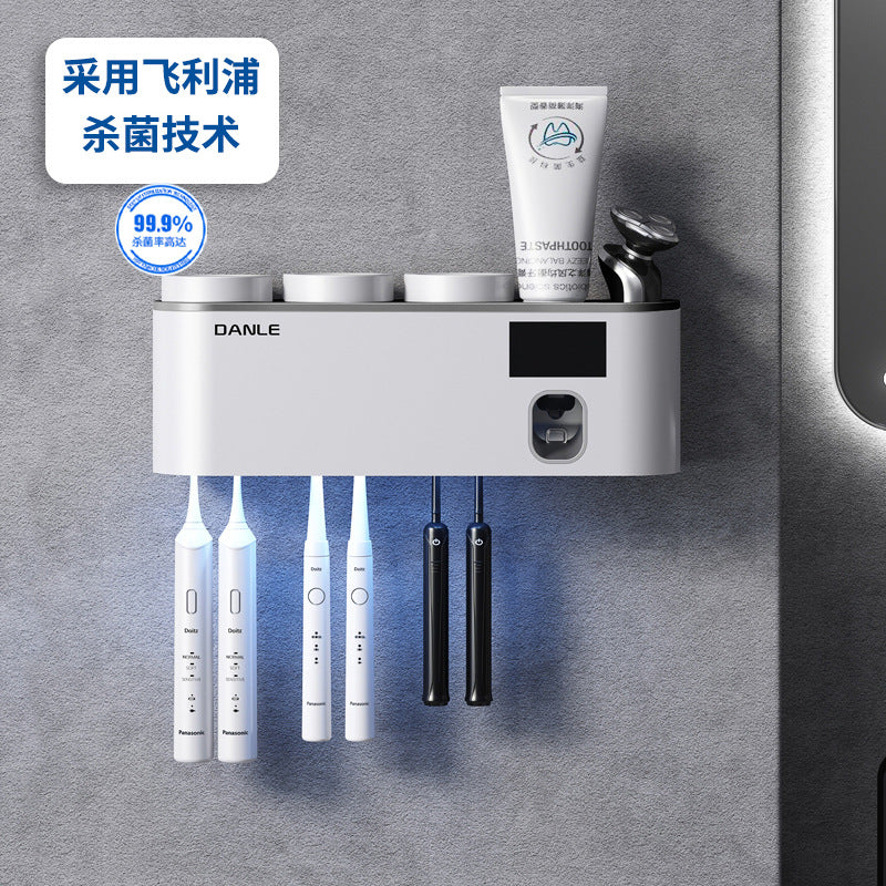 UV toothbrush sterilizer Smart sterilization cup Brushing cup holder Wall-mounted electric mouthwash cup rack