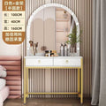 Vanity table with light, portable makeup desk for home use, small apartment vanity, modern minimalist makeup table, photo studio makeup table