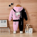 Kids' hoodie set, cross-border hot-selling cartoon animal print girls' fashion hooded sweatshirt and sweatpants set