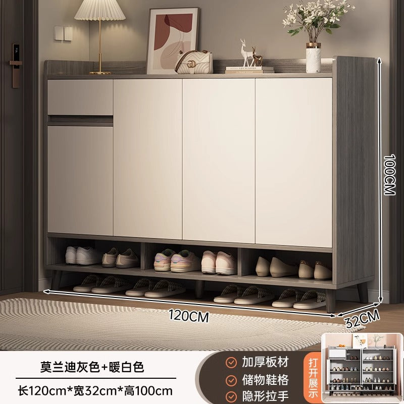 Shoe cabinet household door 2025 new indoor porch cabinet integrated locker solid wood legs multi-layer shoe rack
