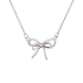 fashion business bow pendant necklace accessible luxuryniche stylesense of design inlaid zircon bow pendant necklace