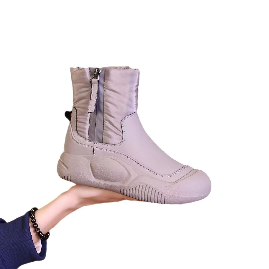 Popular snow boots women's 2024 new winter women's Martin boots thickened cotton shoes women's velvet warm non-slip short boots women