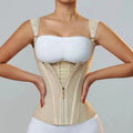 Hot-selling european and american style 0em/odm 15 fishbone zipper double-layer buckle compression shapewear latex tummy control tank top