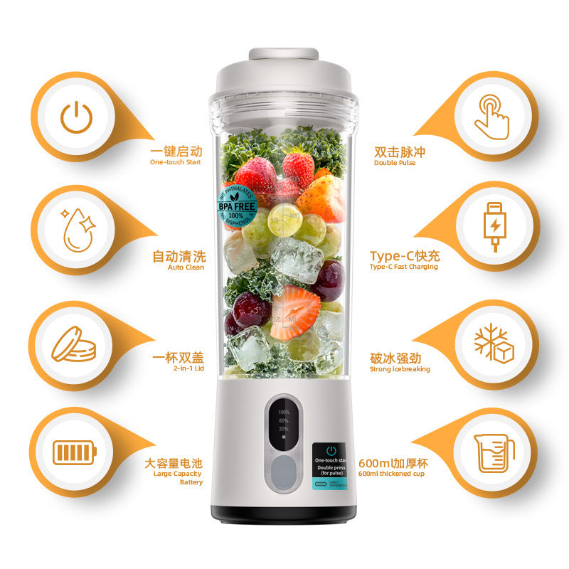 Portable juicer - cross-border automatic fresh juice maker - smoothie blender - high-capacity crushing juicer cup