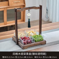 [four grids] lifting plate + transparent glass bowl