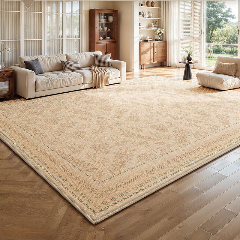 French-style rug for living room, bedroom, bedside, coffee table, sofa - soundproof, vintage, non-slip, summer cooling ice silk mat