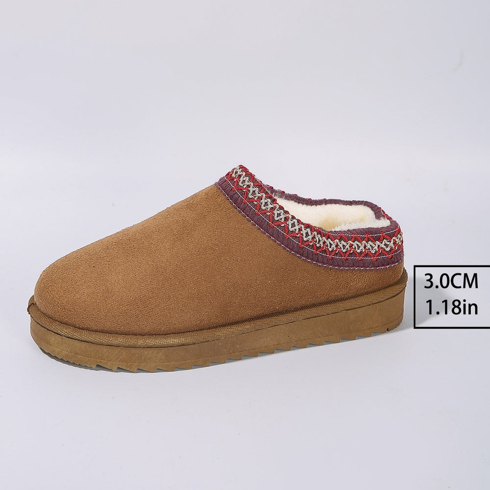 44exportplus size cotton slippers for women outwear lacethick sole lazy slippers winterfleece-lined toe slippers