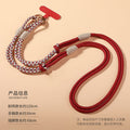 K-style detachable cross-body halter wrist three-purpose mobile phone lanyard woven patchwork strong anti-lost rope cartoon pendant