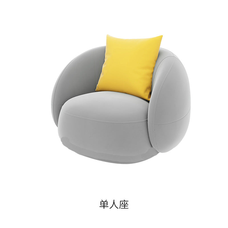 Beauty salon sofa, warm teddy velvet fabric, b&b, small apartment, creative arc-shaped clothing store, popular sofa