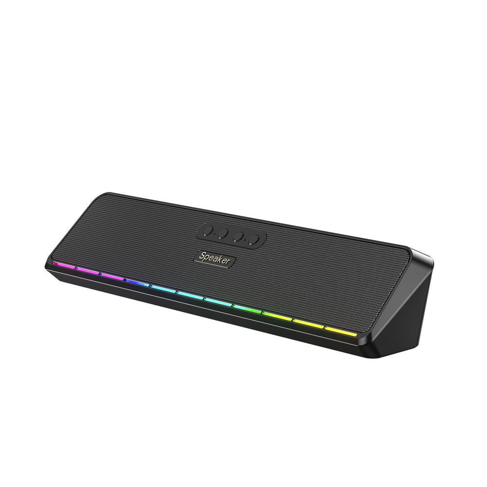 Rgb wireless bluetooth speaker - big sound, deep bass, card slot, multifunctional desktop bluetooth audio system with radio - e3571