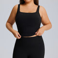 European and american plus size women's quick-dry compression sports tank top for yoga, running, and fitness