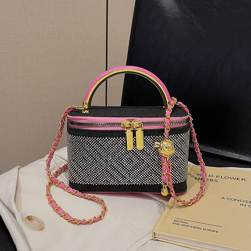 Spring and summer high-end sense niche box bag women's 2025 new fashion shoulder bag chain messenger bag mobile phone bag