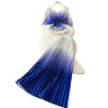 Dopamine dress gradient color pleated silmsuit women's summer waist slimming lookcardigan pleated skirt two-piece set work clothing
