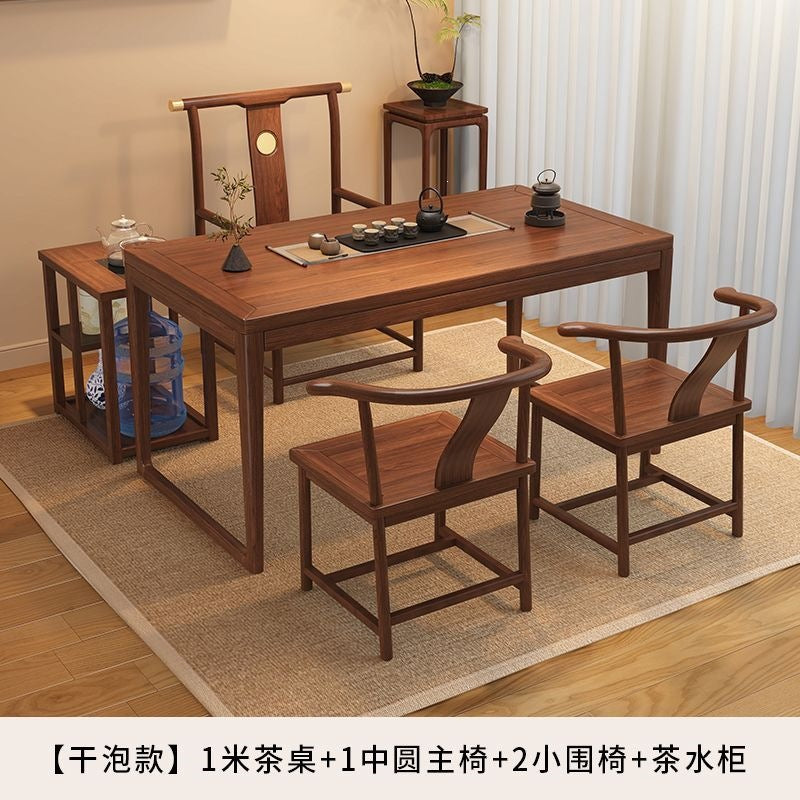 For homesmall apartment balcony solid wood tea table dry tea table all-in-one a complete set of casual modern tea table and chair combination