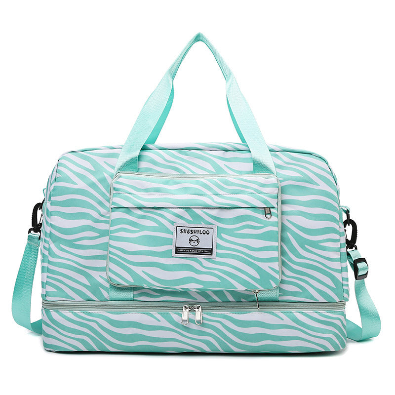 New folding travel bag large capacity shoulder hand luggage women's short trip swimming fitness bag versatile