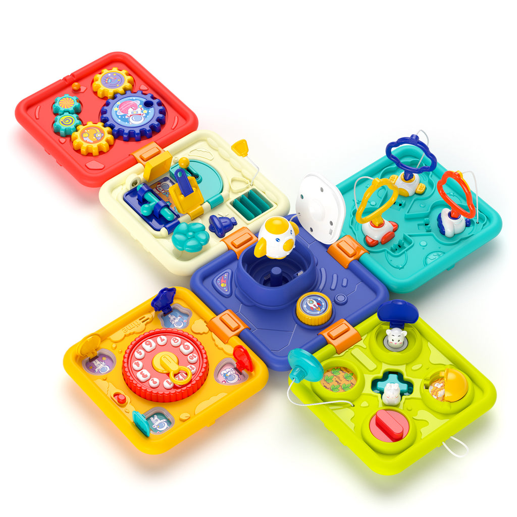 Cross-border baby busy ball 0-3 years old baby polyhedron hexahedron multifunctional game box game table toy