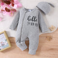 Amazon's new autumn and winter european and american newborn onesie letter printinglong sleeves multi-color bag butt hat two-piece set