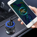 Car phone charger fast charging cigarette lighter type-c & usb dual port super fast charging metal car charger
