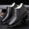 Men's winter warm cotton shoes - fleece lined, non-slip, casual high-top cotton shoes for men, elderly cotton shoes, men's leather cotton shoes for seniors