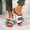 Women's new summer plus size bohemian metal buckle flat sandals & slippers for cross-border e-commerce