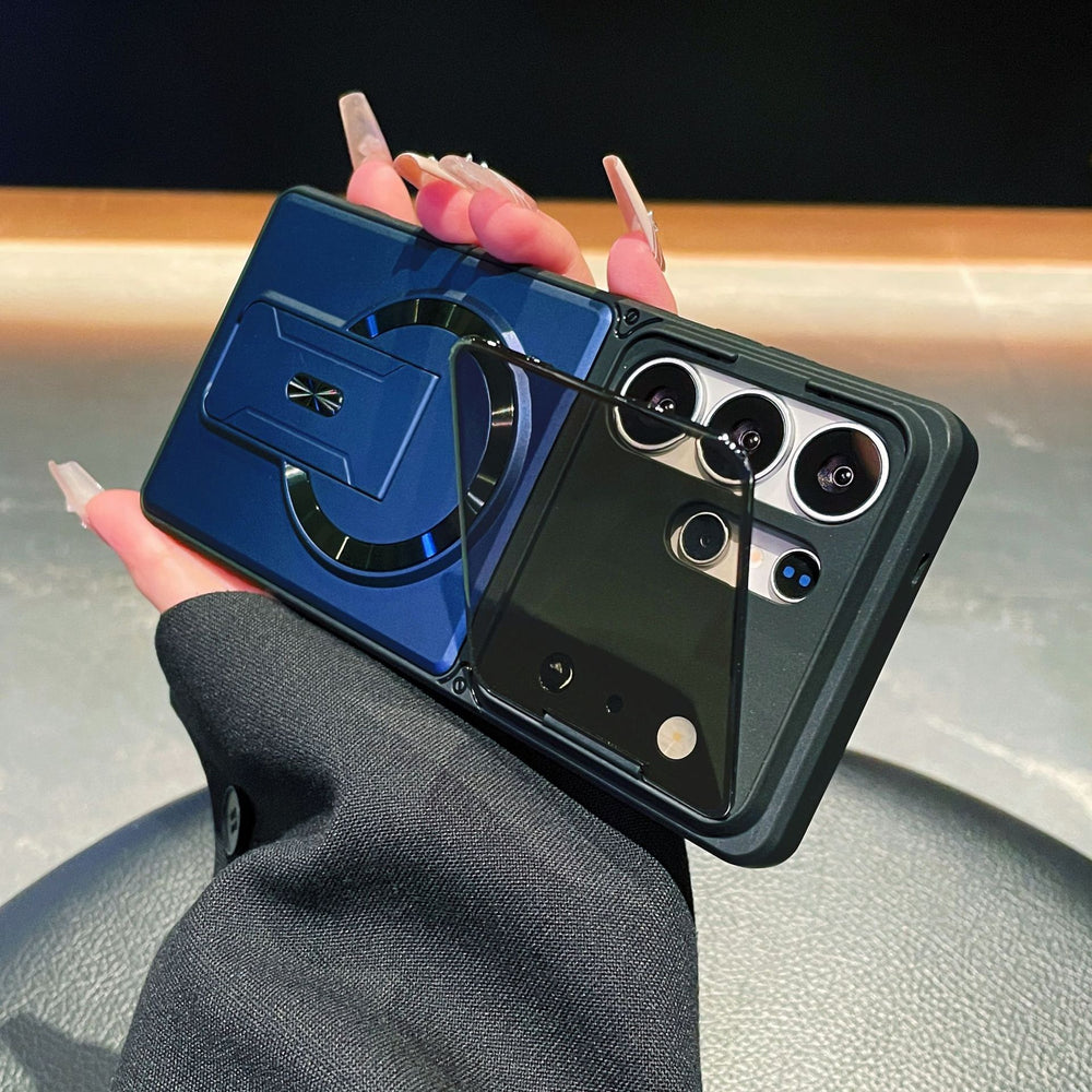 Suitable for samsung s26ultra lens holder mobile phone case multi-functional military anti-fall magnetic holder s24/s25p