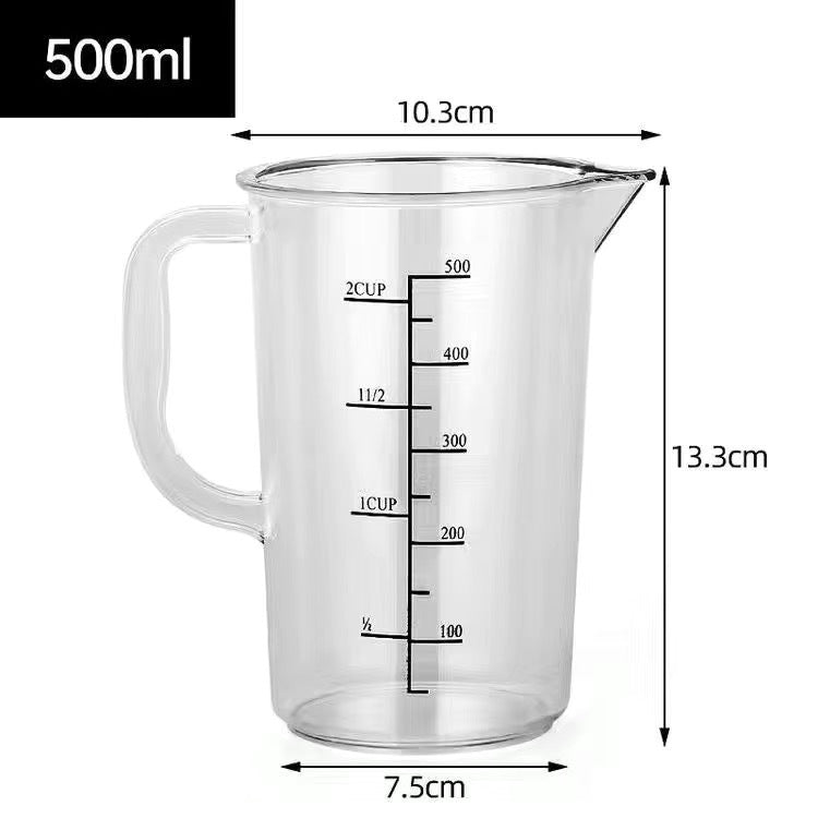 New acrylic printed scale plastic measuring cup double scale pc measuring water kettle thickened high temperature resistant milk tea shop utensils