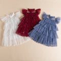 summer new girls' princess dress - sparkly sequin mesh tutu dress - korean style children's dress