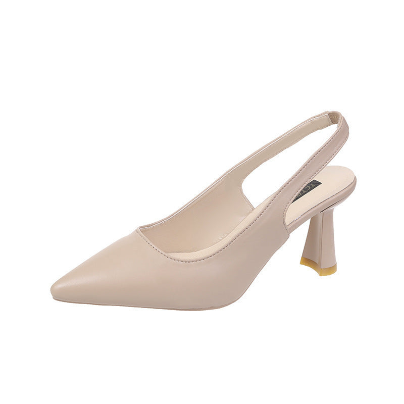 2022 spring/summer new pointed-toe high heels women's stiletto closed-toe sandals backless pumps
