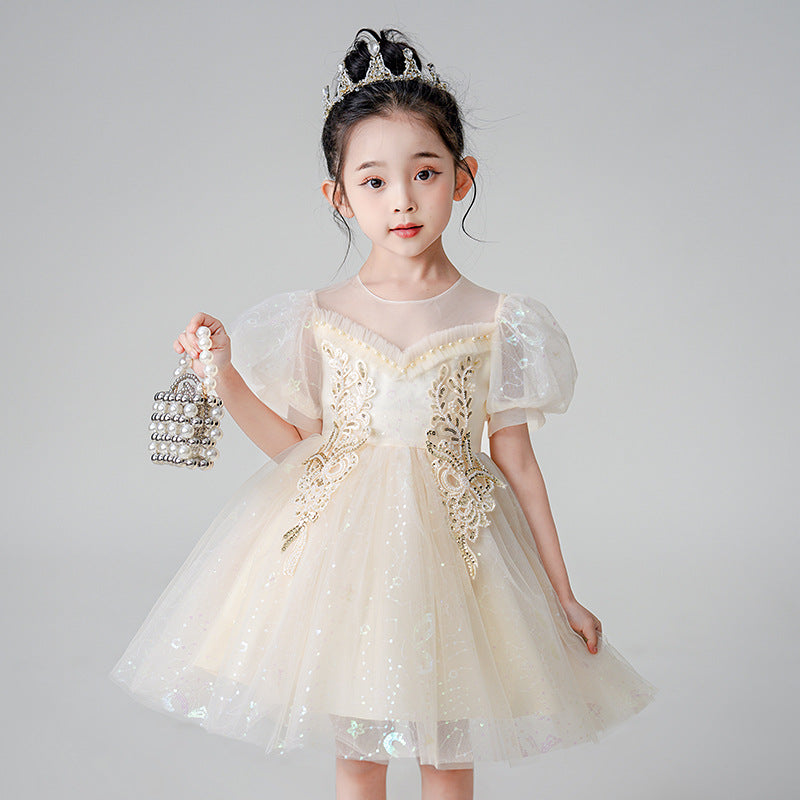 Girls' princess dress - perfect for kindergarten performances, summer events, and special occasions. available in sizes 3-13 years