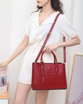 Genuine leather women's shoulder bag - premium crocodile-embossed tote bag for women, new 2024 collection, versatile and stylish crossbody bag