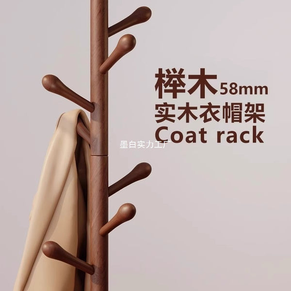 Solid wood branch hanger floor coat rack bedroom household hanger beech clothes hanger clothes rod hanger bag rack