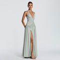 Amazon fashion style new arrivalelegant slit dress eleganthalter silmsexybacklessdress