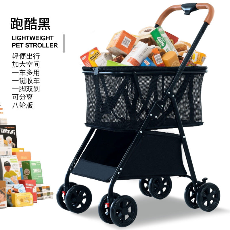 Multi-functional shopping cart - lightweight, one-click foldable, small to medium-sized shopping trolley for on-the-go use