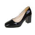 High-heeled casual women's shoes, spring 2026 new collection, fashion square toe block heel, wholesale foreign trade sizes 42-43 plus size women's shoes