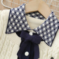 autumn new children's knit cardigan set - girls' preppy two-piece outfit