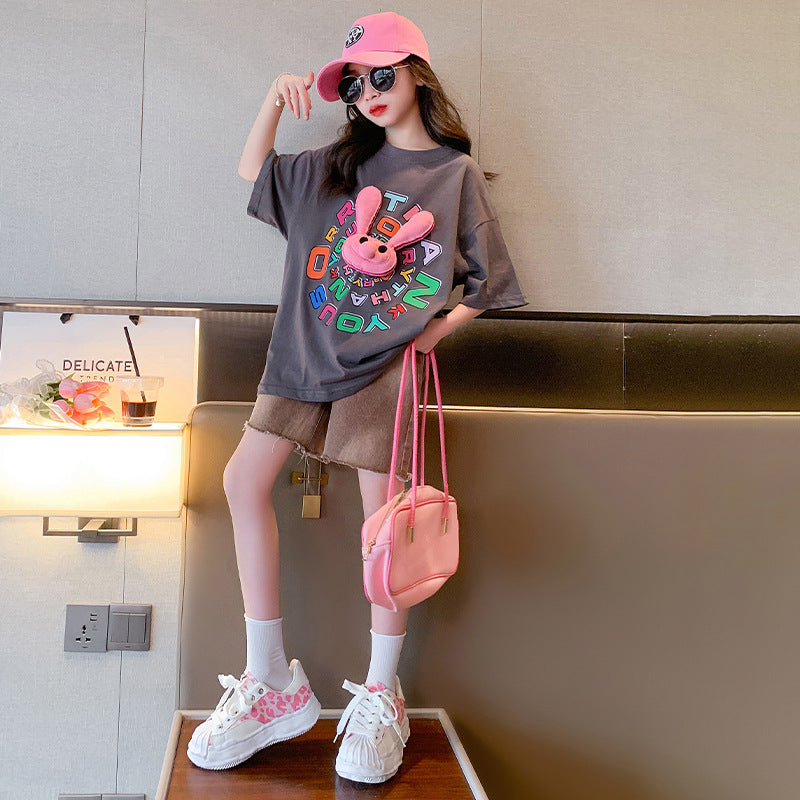 Girls' summer outfit set - new  styles for older girls: trendy summer activewear, popular kids' summer fashion