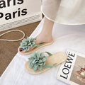 Women's summer outdoor fashion floral flip-flops - non-slip soft sole beach sandals
