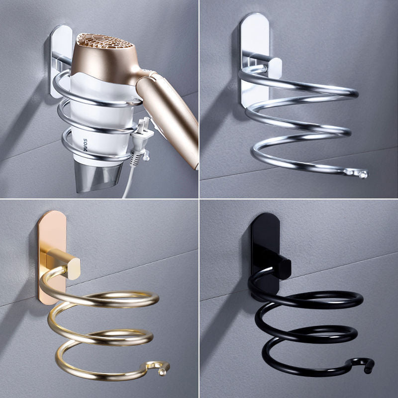 Space aluminum black non-punching bathroom rack wall rack toilet storage toilet hair dryer rack