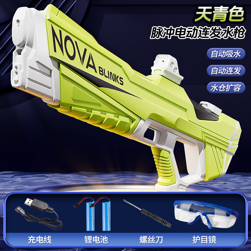 Electric pulse burst water gun - cutting-edge tech, fully electric, automatic water intake, high-pressure, powerful water blaster, water spray toy for kids