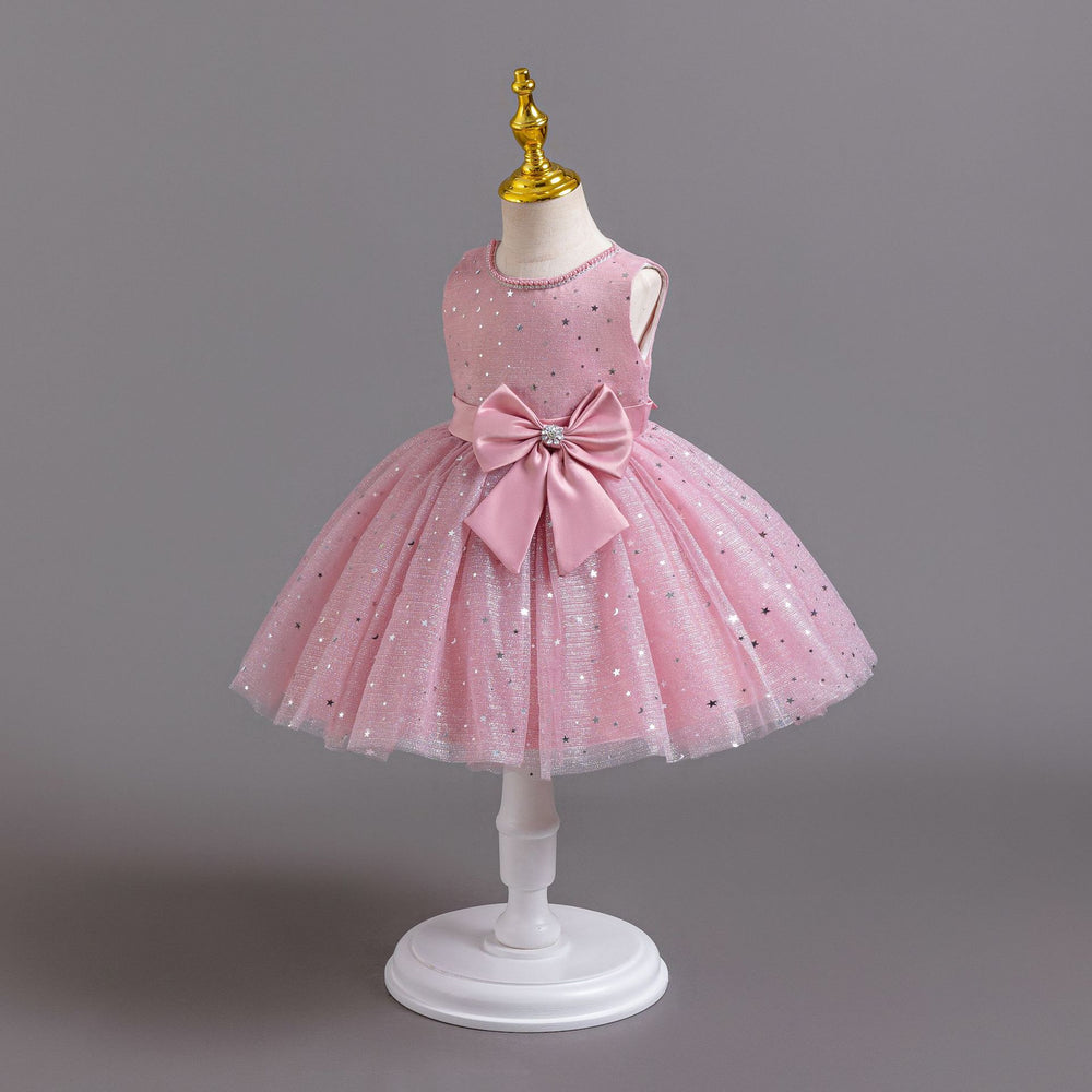 Wholesale newborn baby girl sequin butterfly wedding gown evening dress performance princess dress baby dress