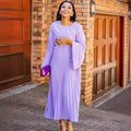 European and american cross-border women's fashion:  autumn new collection - ruffled, pleated, flared sleeve, a-line pleated dress