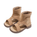 girls' sandals: new summer  collection - kids' fashionable retro british style hollow-out roman sandals