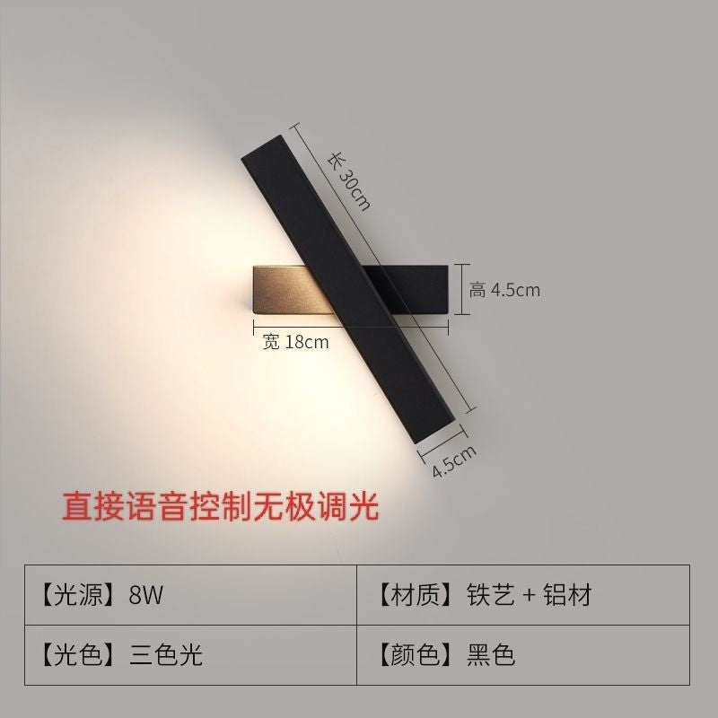 Bedroom bedside wall lamp modern minimalist living room background wall study room track creative rotating lighting fixture