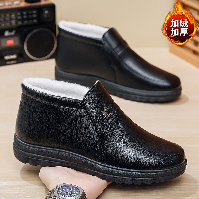 Winter new arrivals: stylish and minimalist men's high-top cotton shoes - versatile, warm, comfortable, fleece-lined, extra thick, casual snow boots