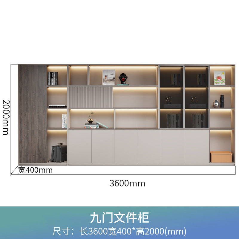 Boss office background cabinet bookcase file cabinet wooden information cabinet storage cabinet wall floor cabinet office furniture