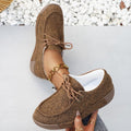 plus sizethick soleflats women's  spring autumnew arrivalplaideasiest for matchretrotie backcasualflats women