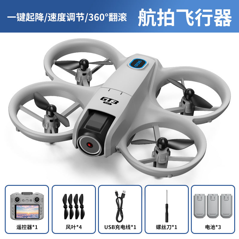 Gt3mini drone with 4.3inch screen control, optical flow positioning, hd image transmission, dual lens, and extended flight time