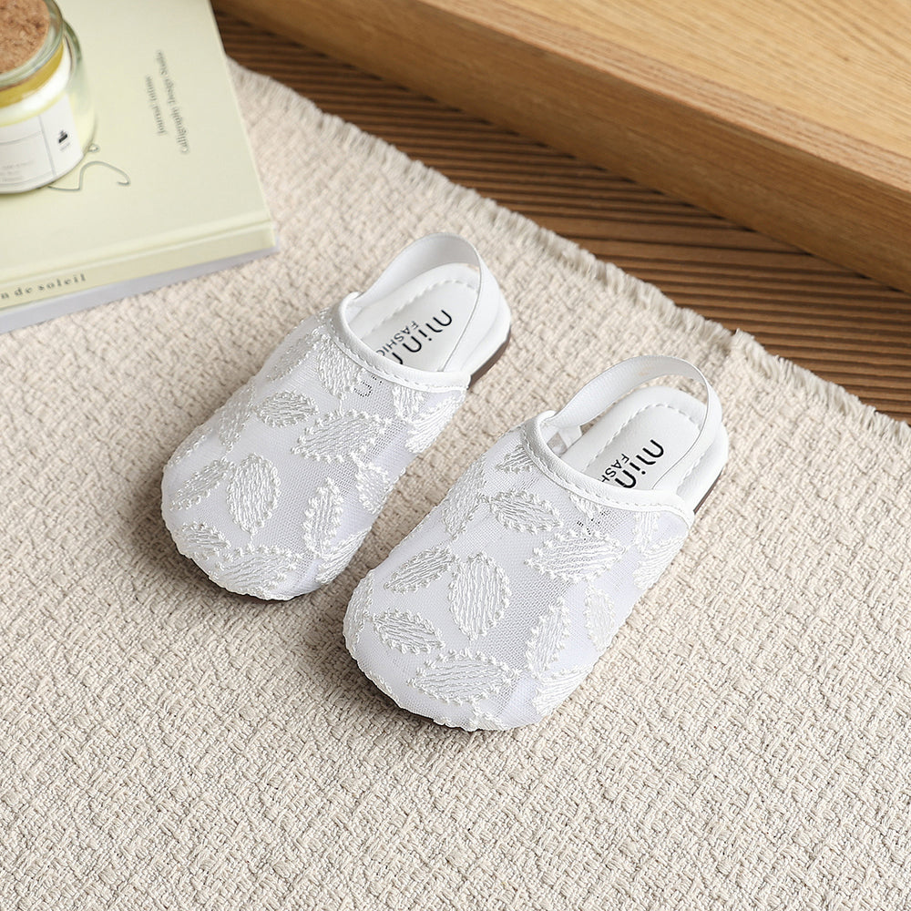 Baotou half slippers girl new arrivalsummer fairy style kids shoes easiest for matchnon-slip fresh accessible luxuryflats princess shoes